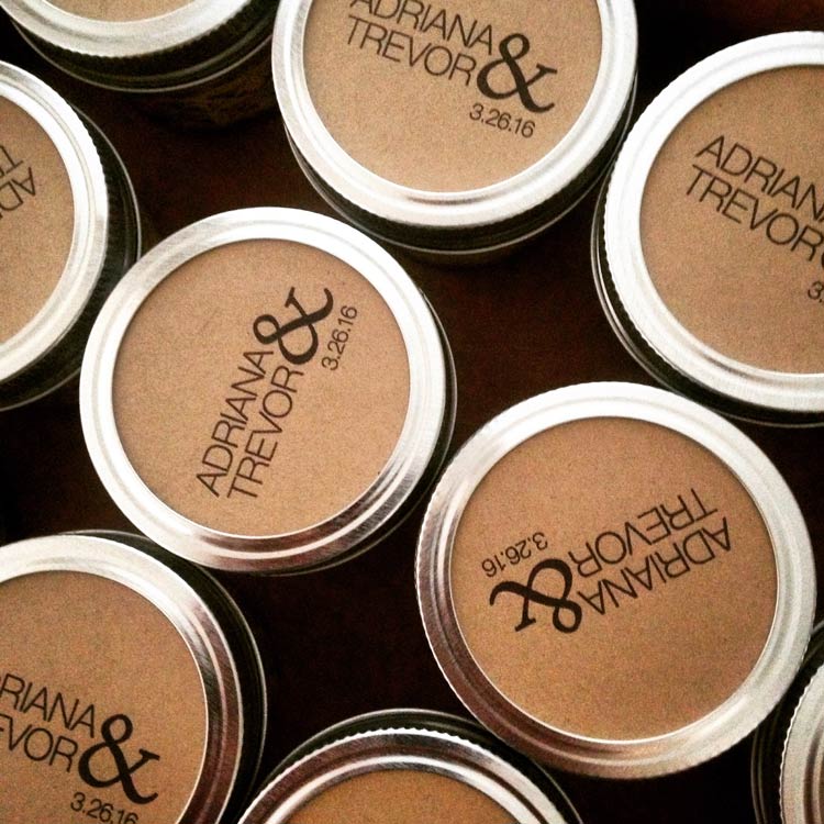 close up of candle labels